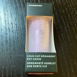 Starbucks Icy Bling cold cup ornament key chain tumbler ice White lavender